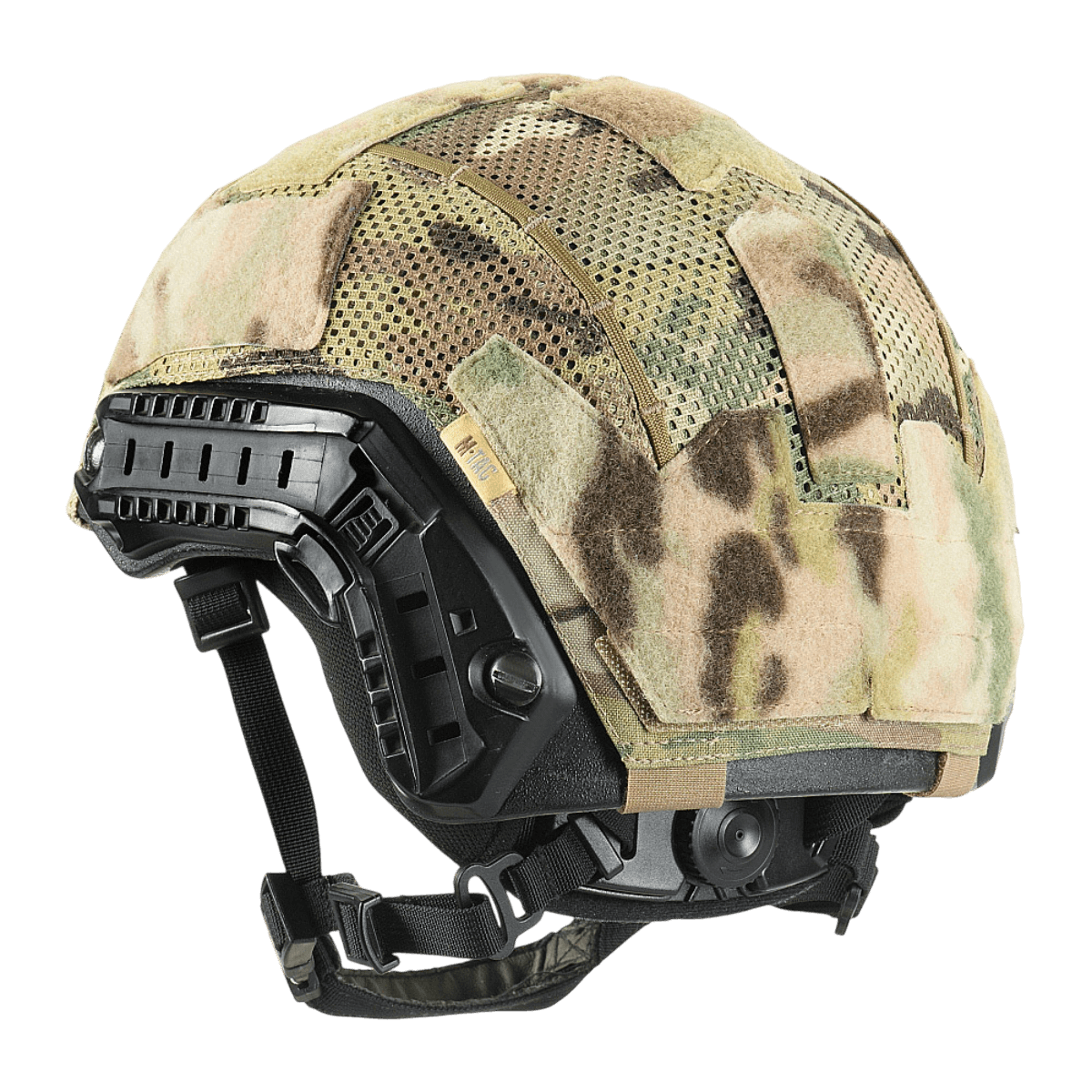 M‑Tac Hjelmcover Shroud Elite i MULTICAM camouflagedesign til TOR-D hjelme med Cordura 500D og mesh for optimal beskyttelse.