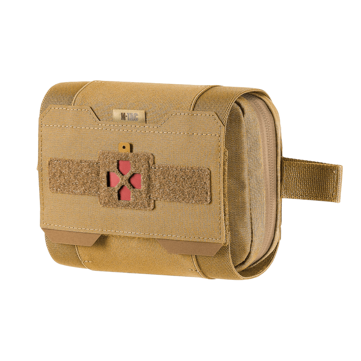 M-Tac Horisontal Medic Lomme Large Elite førstehjælpstaske i slidstærkt Cordura 500D materiale, perfekt til udstyr og organisering.