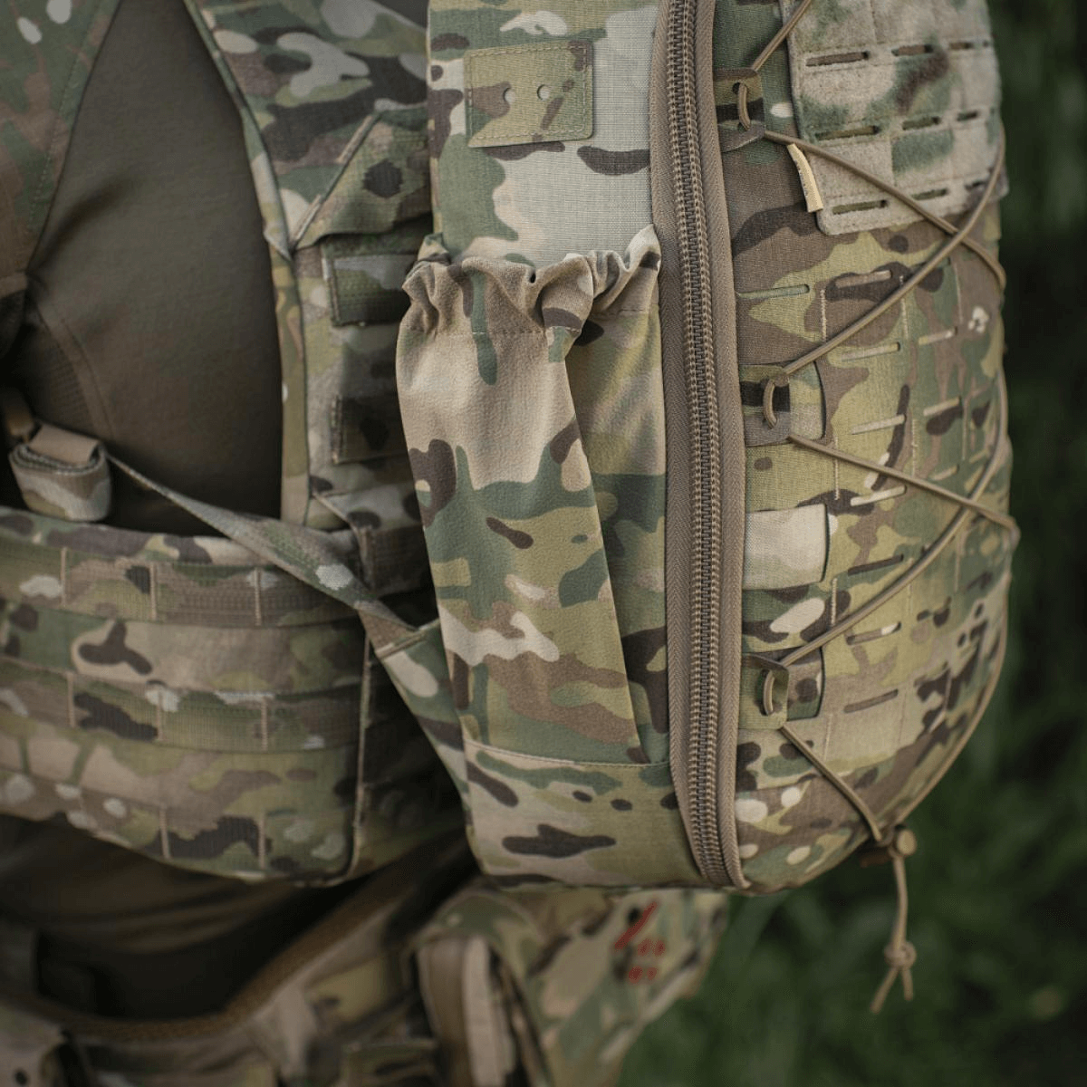 M-Tac STURM Elite Rygsæk i multicam, 15 liter taktisk rygsæk med MOLLE panel, Cordura 500D og sidderammer af fleksibelt materiale