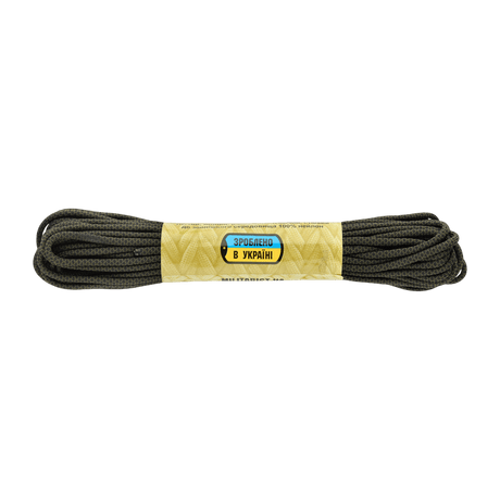 M‑Tac Paracord 550 Type III 15 m stærk nylonkordel i mørk farve til friluft og nødbrug, længde 15 m, diameter 4 mm, brudstyrke 240 kg