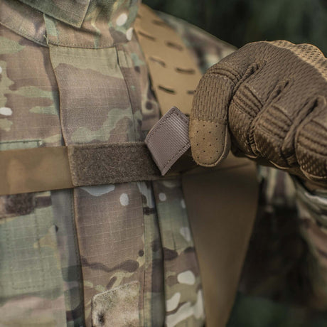 M-Tac olkahihnat taktiseen vyöhön Laser Cut kestävästä Cordura Squadron -materiaalista, näkyy galleria-asennossa 1 toiminnalliseen varustuksen kantamiseen.