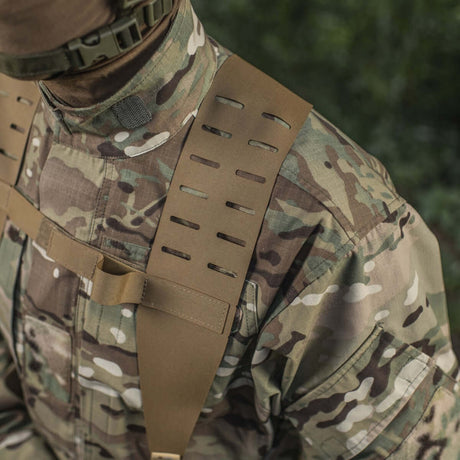 M-Tac olkahihnat taktiseen vyöhön Laser Cut kestävästä Cordura Squadron -materiaalista, suunniteltu raskaan varustuksen kantomukavuuteen, galleria-asento 1.