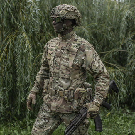 M-Tac olkahihnat taktiseen vyöhön Laser Cut Cordura Squadron -materiaalista, NIJ-sertifiointi, näkyy galleria-asennossa 1 optimaalista kantotukea varten.