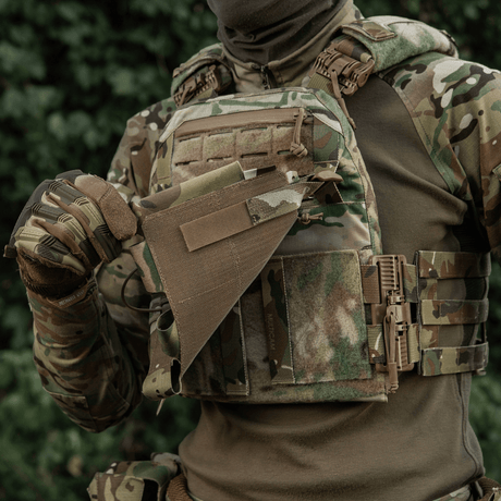 M-Tac etupaneeli Cuirass QRS Plate Carrierille, 3 lipasta, multicam, elastista materiaalia, NIJ-sertifiointi, galleria, sijainti 1.