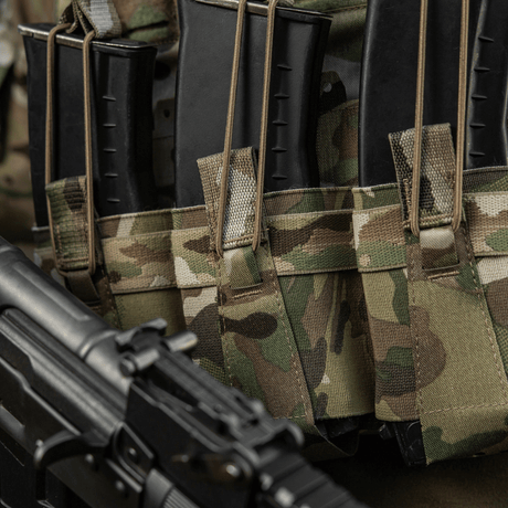 M-Tac etupaneeli Cuirass QRS Plate Carrier 3 lipasta maastokuvioisesta materiaalista elastisella nauhalla, NIJ-sertifiointi, galleria-asema 1.