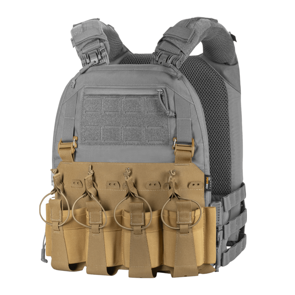 M-Tac Frontpanel til Plate Carrier Cuirass QRS til 4 Magasiner med elastisk 4-magasin lomme i slidstærk Cordura materiale