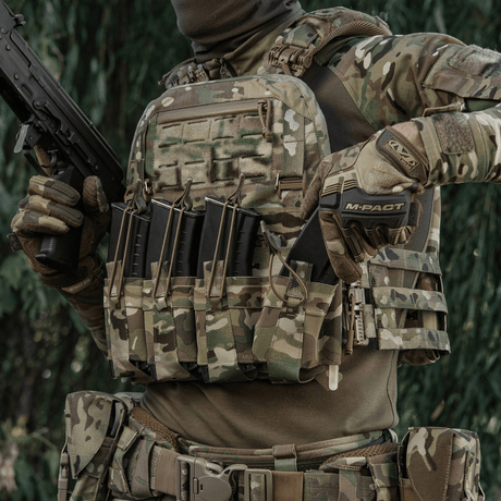 M-Tac etupaneeli Plate Carrier Cuirass QRS:lle, 4 lipasta, maastokuvioista elastista materiaalia, NIJ-sertifiointi, galleria, sijainti 1.