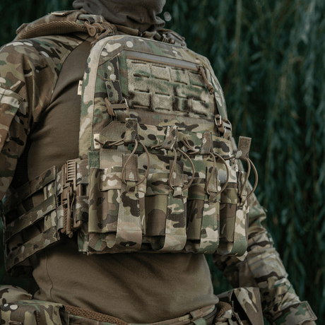 M-Tac etupaneeli Plate Carrier Cuirass QRS:lle, 4 lipasta, multicam-elastista materiaalia, NIJ-sertifiointi, galleria, sijainti 1.