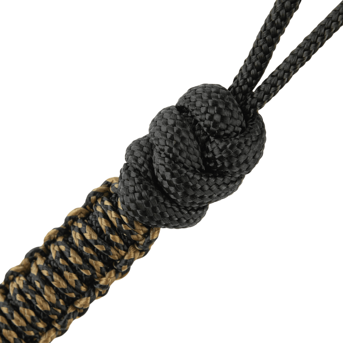 M-Tac Lanyard Scandinavian Mannaz med snoet paracord og skandinaviske motiver i sort og brun farve.