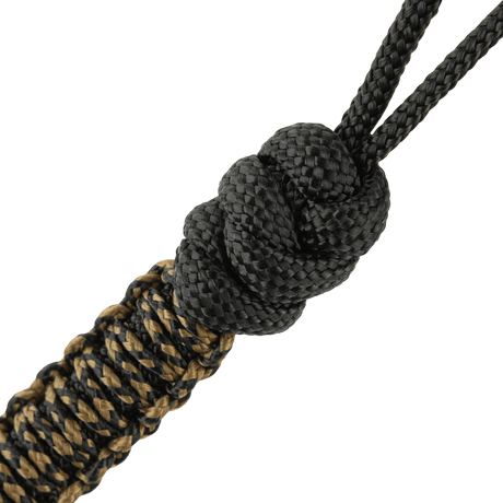 M-Tac Lanyard Scandinavian Mannaz kierretty paracord mustana ja ruskeana, skandinaavisin kuvioin.