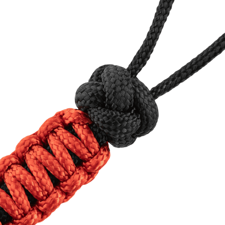 M-Tac Lanyard Scandinavian Small Chinese Knot paracord ja skandinaavinen koristeperle, musta ja punainen