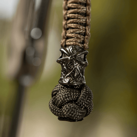 M-Tac Knife Lanyard Ninja paracord, cupronickel perle, tyylikäs lisä taskuun, 14,5 cm, joustava kahvan jatke