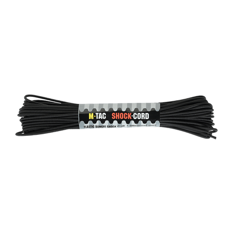 M-Tac Paracord Shock-Cord 15m multifunktionel og elastisk snor til militær, friluftsliv og sport i sort farve