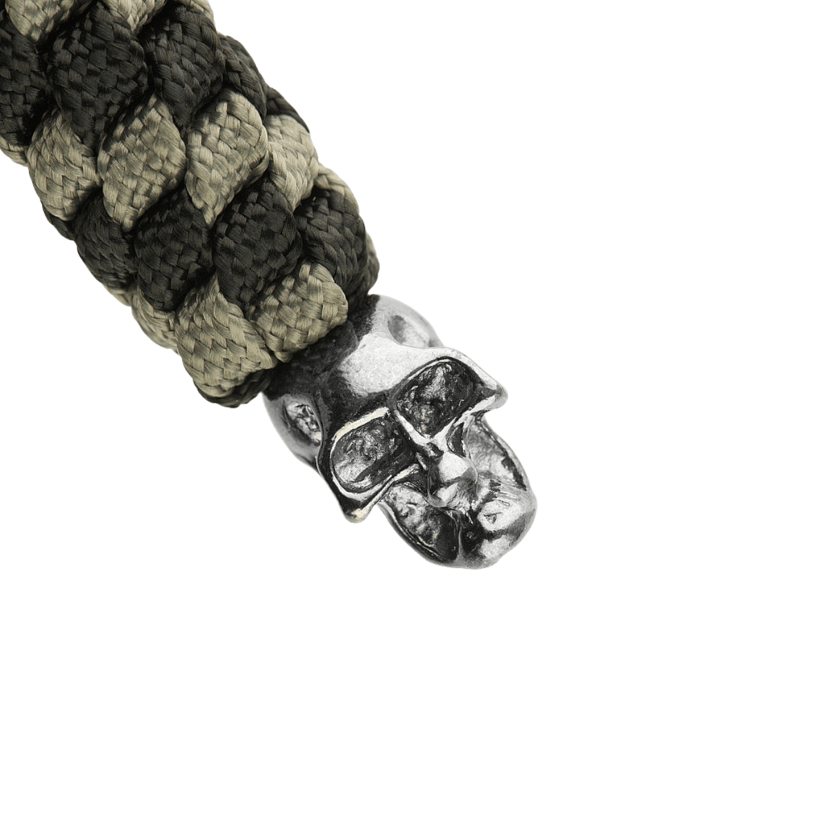 M-Tac Knife Lanyard Helix Skull med flettet paracord og dødningehoved, der tilføjer stil til lommeknive og forbedrer grebet.