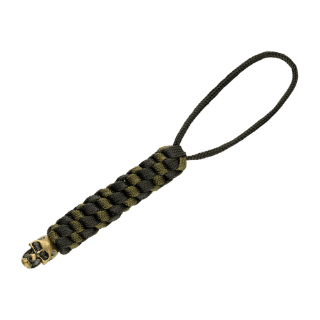 M-Tac Knife Lanyard Helix Skull, punottu paracord-lanyard kallodetaljilla, lisää tyyliä ja ilmettä taskuveitseen, helppo vetää esiin.