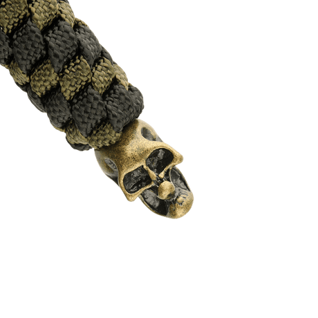 M-Tac Knife Lanyard Helix Skull punottua paracordia metallikallolla, suunniteltu lisäämään tyyliä ja toimivuutta taskuveitsiin.