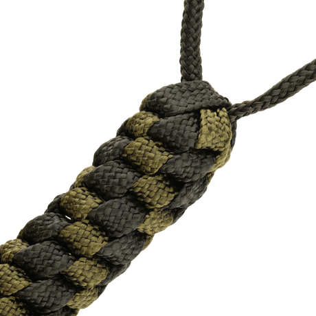 M-Tac Knife Lanyard Helix Skull punottu paracord, tyylikäs vihreä‑musta väriyhdistelmä.