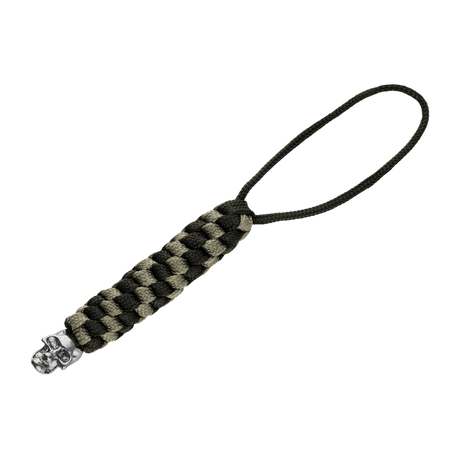 M-Tac Knife Lanyard Helix Skull punotusta paracordista kallodetaljilla, lisää tyyliä taskuveitsiin ja toimii kahvan jatkeena.