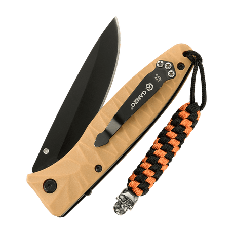 M-Tac Knife Lanyard Helix Skull punotulla paracordilla ja kallokoristeella, lisää tyyliä ja toimivuutta taskuveitseen.