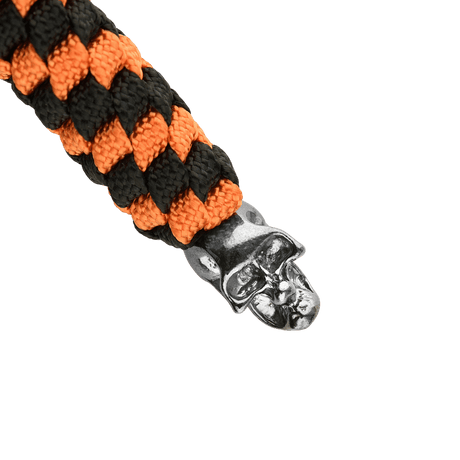 M-Tac Knife Lanyard Helix Skull musta‑oranssi paracord‑lanyard helix‑kallo‑designilla, taskuveitsille. Lisää tyyliä ja toimivuutta.