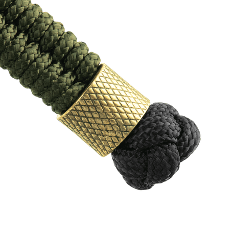 M-Tac Viper Cylindre Lanyard Stainless Steel kierretty paracord skandinaavisella helmellä, tyylikäs veitsille ja varusteille, vihreä‑musta nauha.
