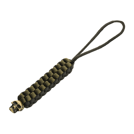 M-Tac Knife Lanyard Cuboid Skull punottu paracord koristetulla kallonmuotoisella helmellä, käytännöllinen lisävaruste veitsen kahvaan.