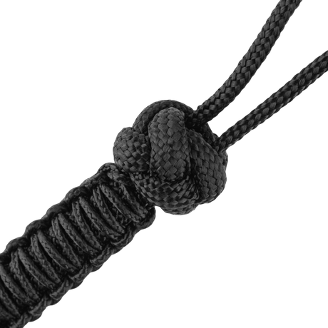 M-Tac Knife Lanyard Celtic, musta punottu paracord, tyylikäs veitsilisävaruste joka parantaa otetta ja ilmettä.