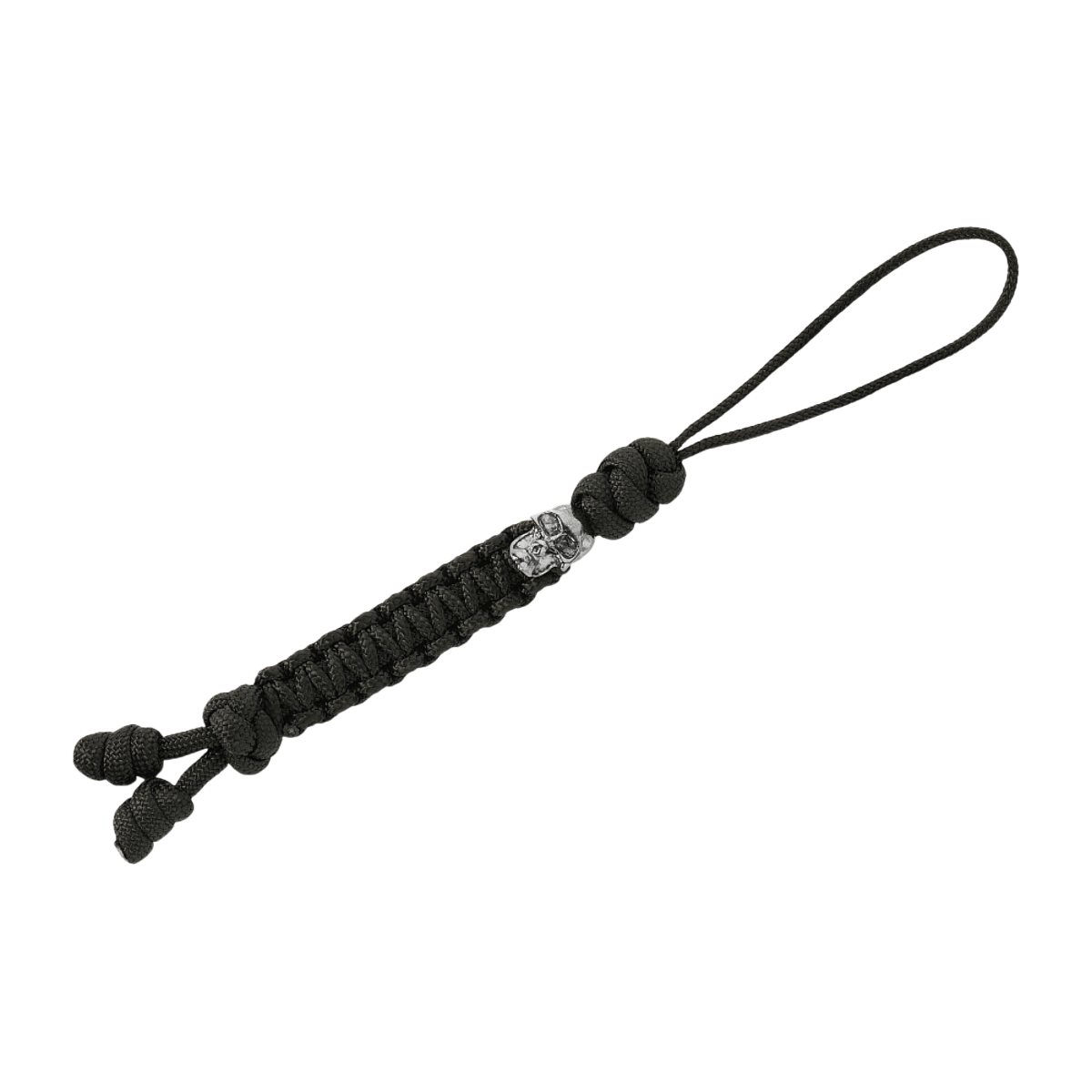 M-Tac Loopy Snake Skull Lanyard i flettet paracord, stilfuldt tilbehør til kniv eller udstyr, fleksibel og holdbar.