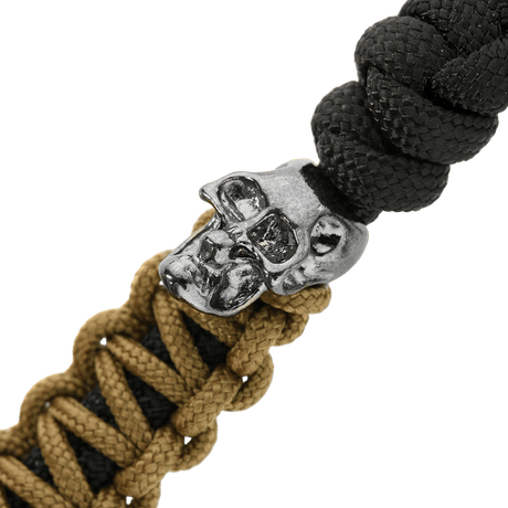 M-Tac Loopy Snake Skull Lanyard, punottu paracord-nauha kallo-koristeella, joustava veitsilisävaruste, kestävä ja tyylikäs.