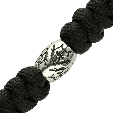 M-Tac Zeus Stainless Steel Lanyard, punottu paracord ja koristeellinen helmi ruostumattomasta teräksestä, joustava ja kestävä varusteisiin.