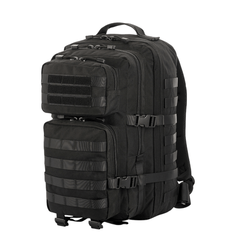 M-Tac Large Assault Pack -reppu MOLLE-järjestelmällä ja useilla vetoketjutaskuilla, sopii kaupunkirepuksi ja lyhyille retkille.