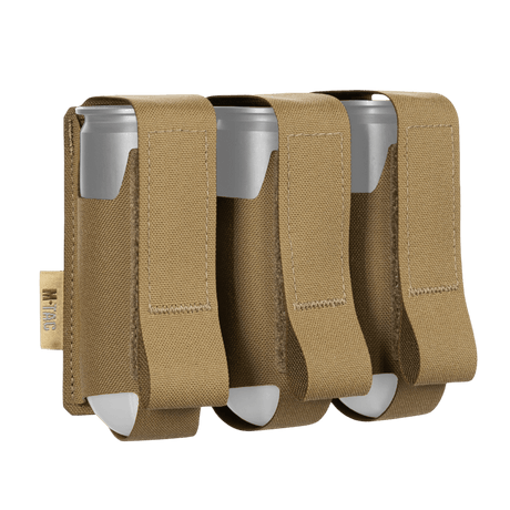 M-Tac kotelo 3 VOG-kranaatille MOLLE-järjestelmällä turvalliseen 40 mm kranaattien säilytykseen, Cordura Squadron -materiaali.