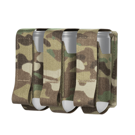 M-Tac kotelo 3 VOG-kranaatille MOLLE Laser Cut -järjestelmällä, tarkoitettu 40 mm VOG-25 -kranaateille, maastokuvio ja Cordura.