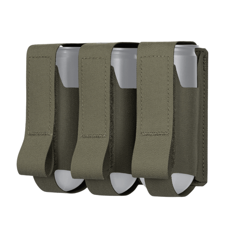 M-Tac pouch 3 VOG-kranaatille, MOLLE Laser Cut -järjestelmä, Cordura Squadron -materiaali, VOG-25 40 mm kranaattien säilytys.