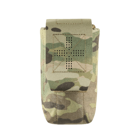 M-Tac Mediclomme Small Vertical Elite multicam-nylonista sisäisellä IFAK-organizerilla ja NIJ-sertifioinnilla, näytetty gallerian sijainti 1.