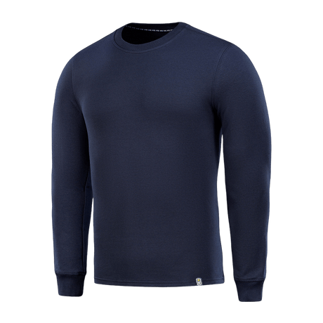 M-Tac Pullover 4 Seasons tummansinisenä, pyöreä pääntie ja joustavat hihansuut, sopii ympäri vuoden, materiaali 95% puuvillaa, 5% elastaania