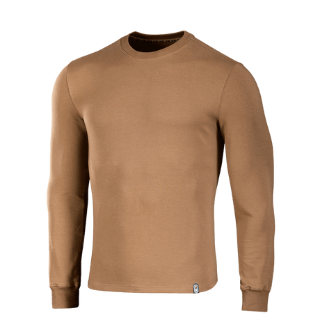 M-Tac Pullover 4 Seasons ruskeana, pyöreä pääntie, monikäyttöinen muotoilu arkeen ja taktiseen käyttöön