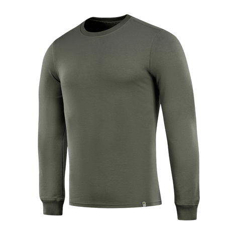M-Tac Pullover 4 Seasons oliivinvihreä, pyöreä kaula-aukko, sopii ympärivuotiseen käyttöön. Minimalistinen malli, 95% puuvillaa ja 5% elastaania.