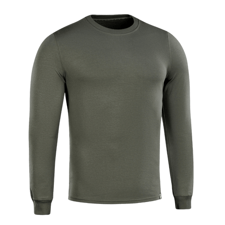 M-Tac Pullover 4 Seasons oliivinvihreä, pyöreä kaula-aukko, sopii taktiseen ja arkikäyttöön kaikissa vuodenajoissa.