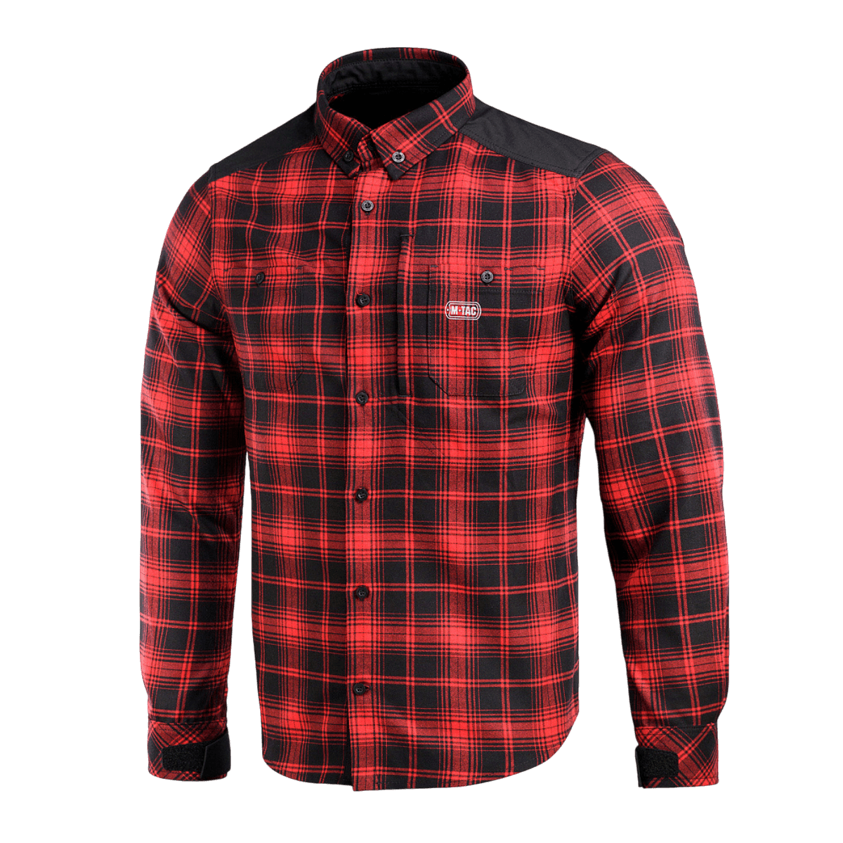 M-Tac Redneck Skjorte i navyblå/gul, taktisk plaid-skjorte med forstærkede skuldre, justerbare velcro-ærmer, vind- og vandafvisende materiale