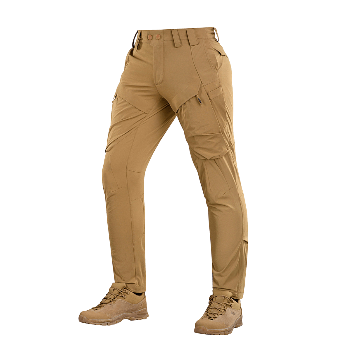 M-Tac Bukser Rubicon Flex i beige farve, designet til træning og fritid med innovativ cargo-lomme og 4-Way Stretch materiale.