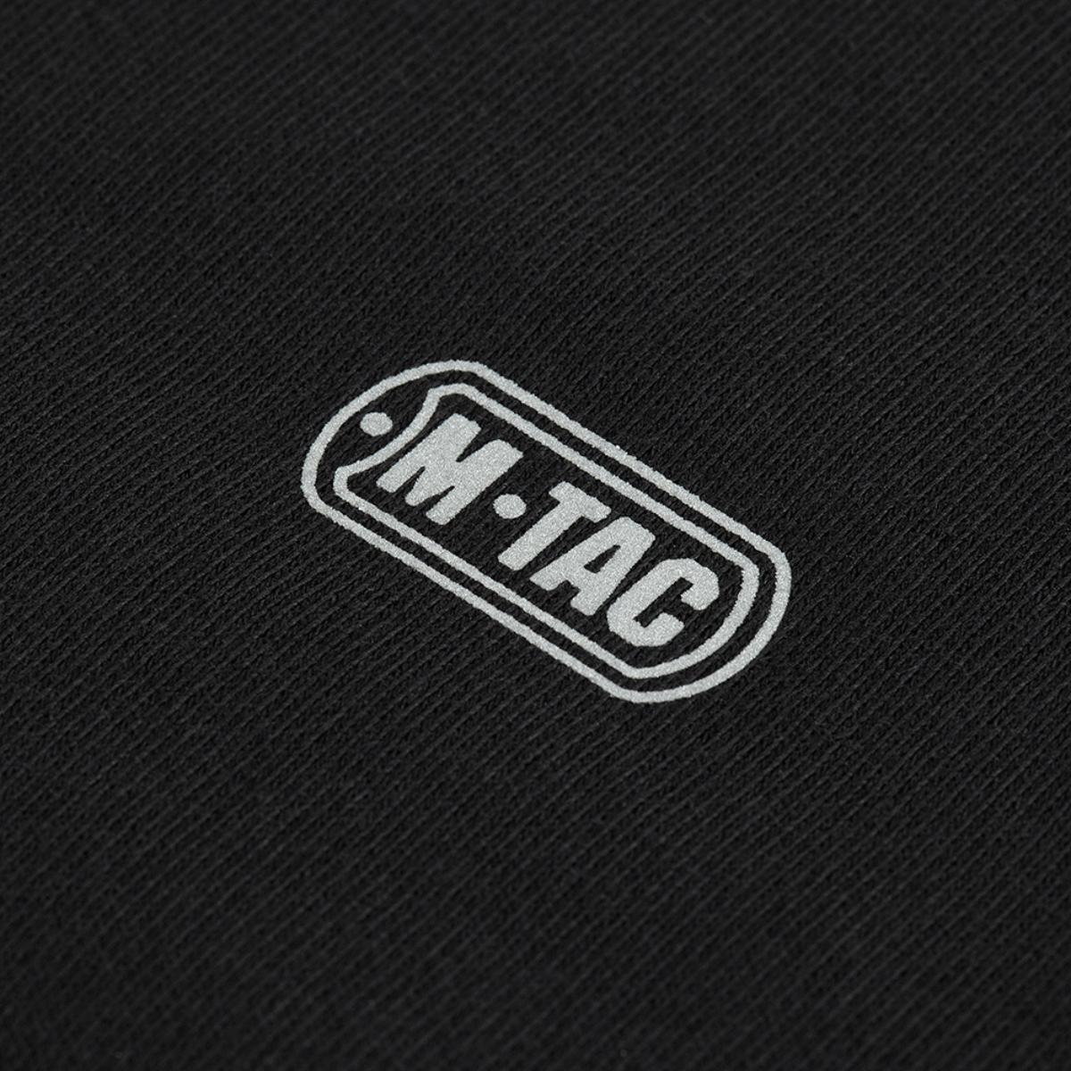 M-Tac Cotton Sweatshirt med sort stof og M-Tac logo, ideel til løb og fitness med komfortabel pasform i 100% bomuld.