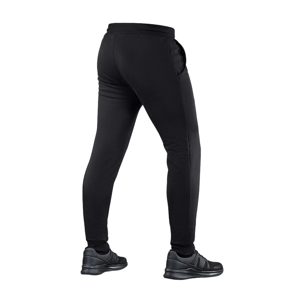 M-Tac Bukser Cotton Classic - alsidige sportbukser i sort, lavet af 100% bomuld, ideelle til løb, fitness og hverdagsbrug med 2 sidelommer.