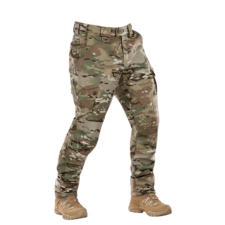 M-Tac Bukser Aggressor Elite NYCO i multicam med slidstærkt nylon-bomuldsmateriale, NIJ-certificeret, gallery position 1 frontvisning.