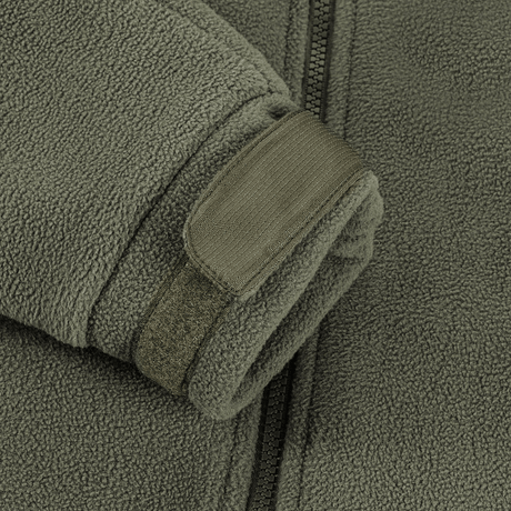 M-Tac Division Gen.II Windblock Fleecejakke ærmedetalje med velcro, lavet af 100% polyester med WindBlock-membran for varmebeskyttelse.