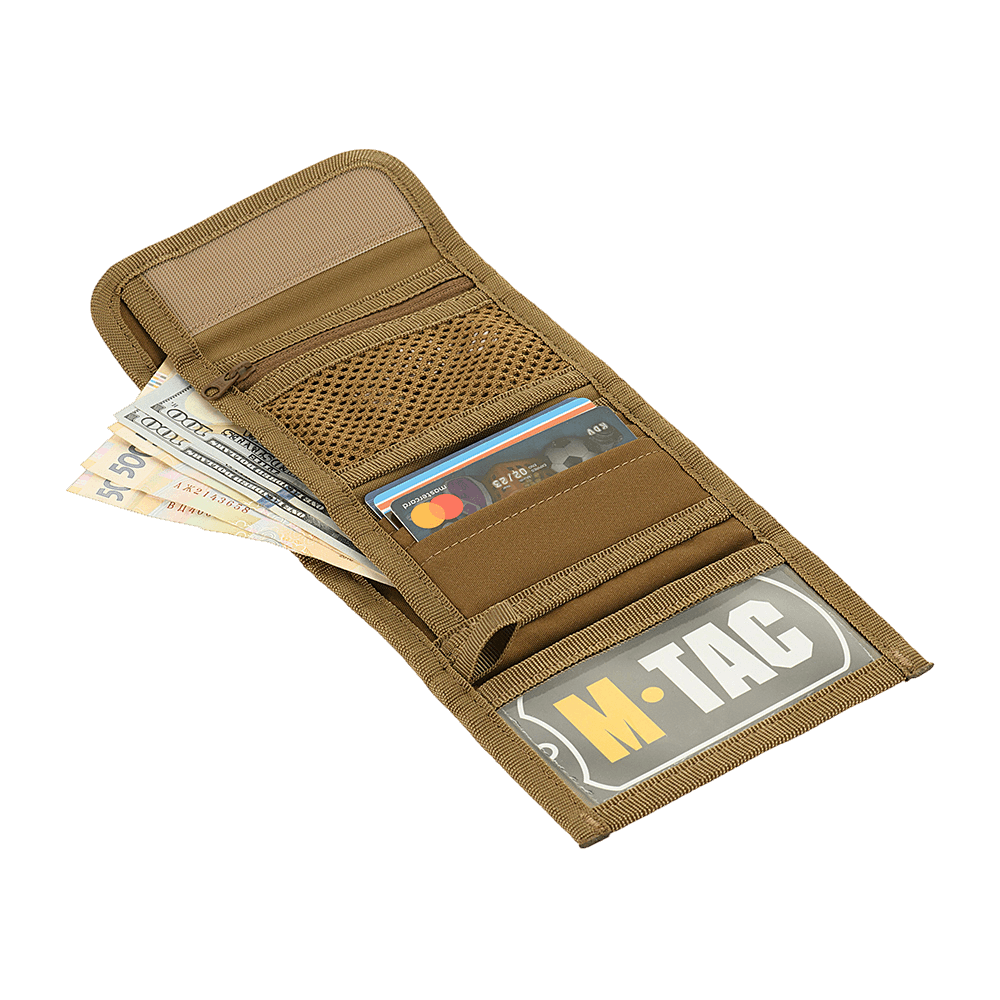 M-Tac Pung Elite Gen.II, kompakt pung med slidstærkt Cordura 500D, flere rum til sedler og kort, M-Tac logo, YKK lynlåse