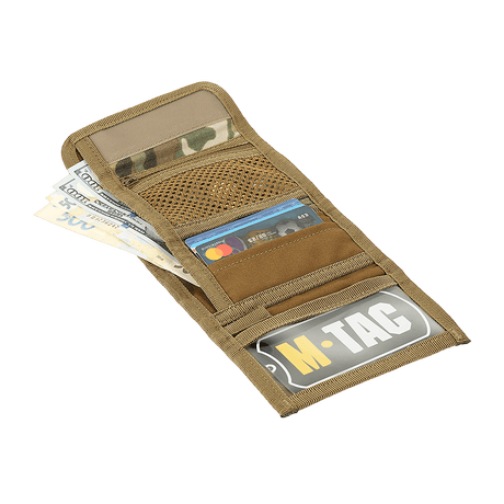 M-Tac Pung Elite Gen.II – kompakti lompakko Cordura 500D:stä, lokero seteleille, korteille ja kolikoille, tyylikäs M-Tac-logo.