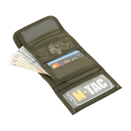 M-Tac Pung Elite Gen.II – kompakti musta lompakko, lokero seteleille, korteille ja vetoketjullinen kolikkotasku, valmistettu kestävästä Cordura 500D:stä.