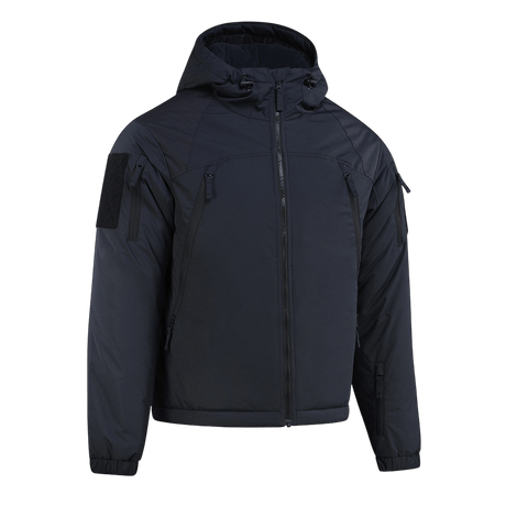 M-Tac Alpha Gen.III Pro Vinterjakke i sort, vandtæt nylon, velegnet til temperaturer ned til -20° C, med justerbar hætte og manchetter.