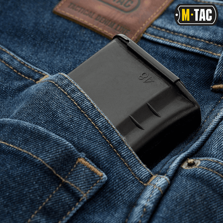 M-Tac Jeans Tactical Gen. I Cordura Regular Fit med robust Cordura denim og lommer til opbevaring, designet til holdbarhed og komfort.
